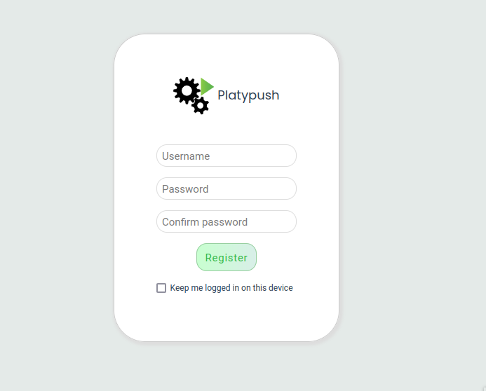 Platypush local user registration
page